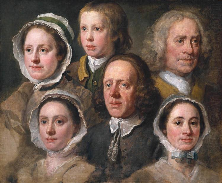 Heads of Six of Hogarth's Servants (mk08), HOGARTH, William